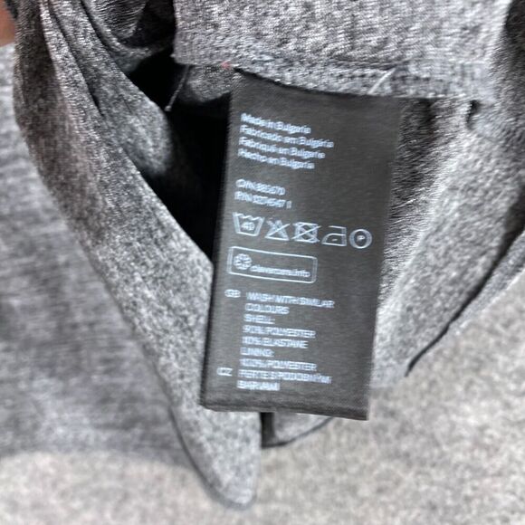 H&M Blouse Women M Medium Gray Full Zip Sleeveless Lined Wide Strap Round Neck - Picture 6 of 9